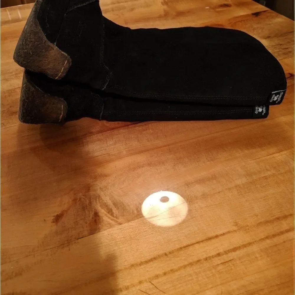 Simple Sheep black leather and wool boots size 7 - Picture 3 of 8